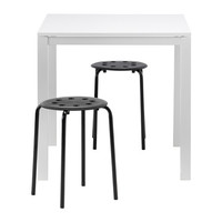 МЕЛЬТОРП/ МАРИУС Стол и 2 стула, белый, черный